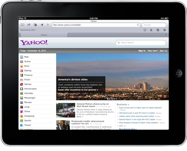 Yahoo iPad